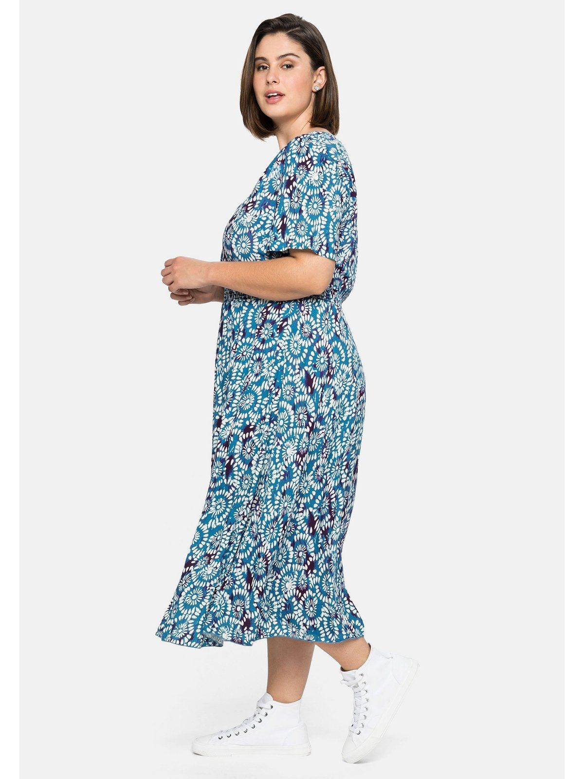 und sheego Alloverdruck Sommerkleid Größen mit Große by Browns Joe Smokbund