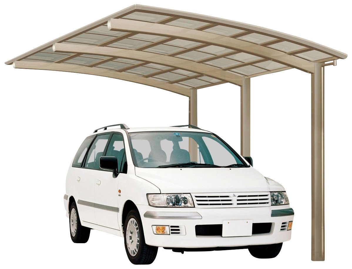 Ximax Einzelcarport Portoforte Typ 110 Sonderbreite XL-Edelstahl-Look, BxT: 301x495 cm, 240 cm Einfahrtshöhe, Aluminium | Carports