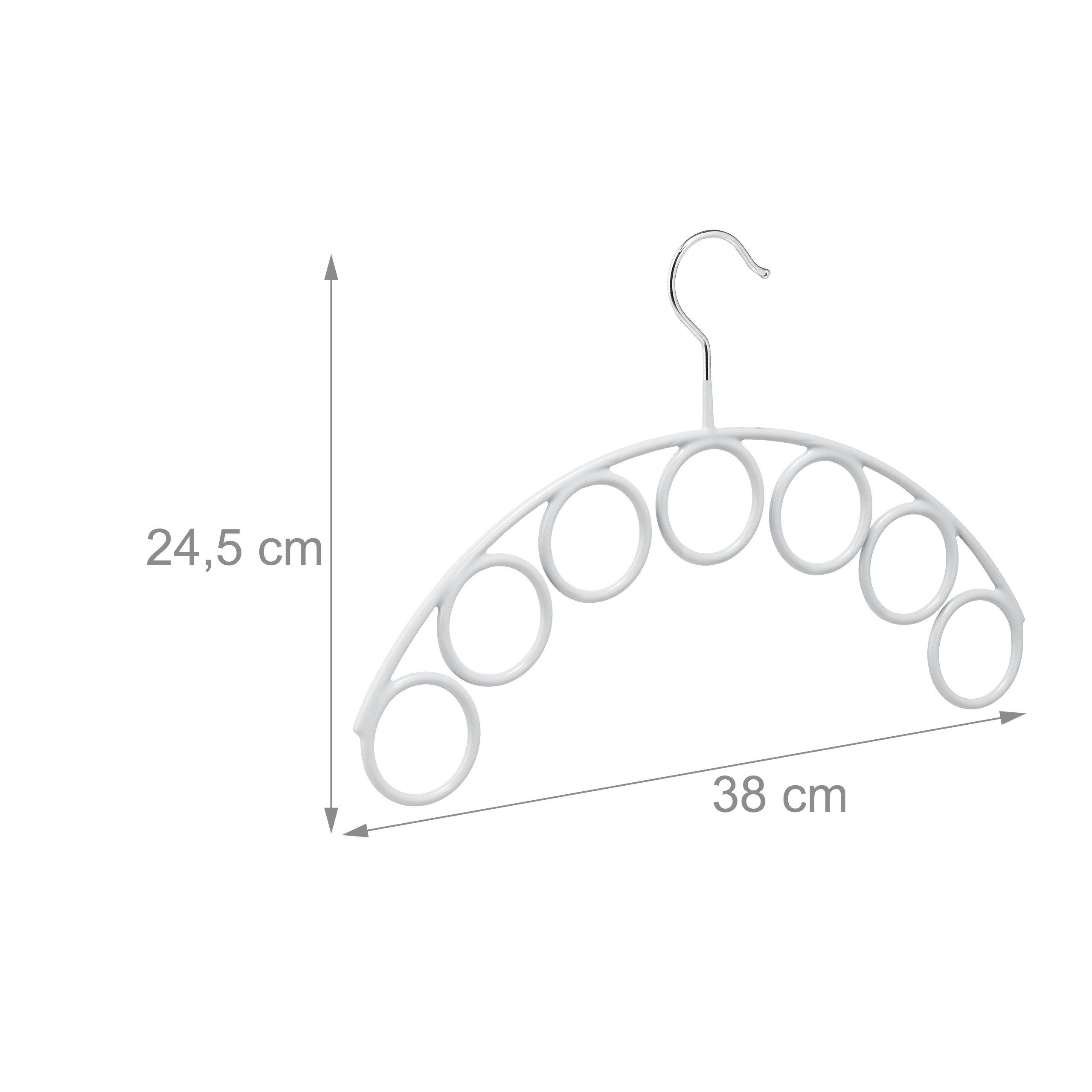 relaxdays Kleiderbügel 2 x Schalhalter 7 mit Ringen