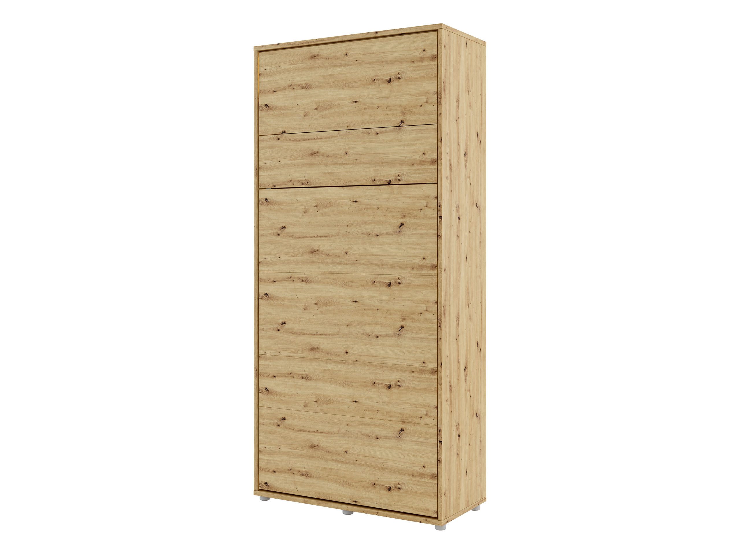 MIRJAN24 Schrankbett Bed-Concept BC-03 Vertical 90x200 (Leistenlattenrost aus Holz) Geräuschloses Schließen, Beleuchtung als Option