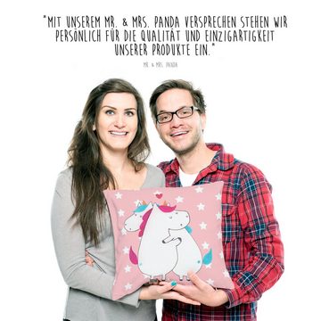 Mr. & Mrs. Panda Dekokissen Einhorn Mitteilung - Rot Pastell - Geschenk, Sofakissen, Motivkissen