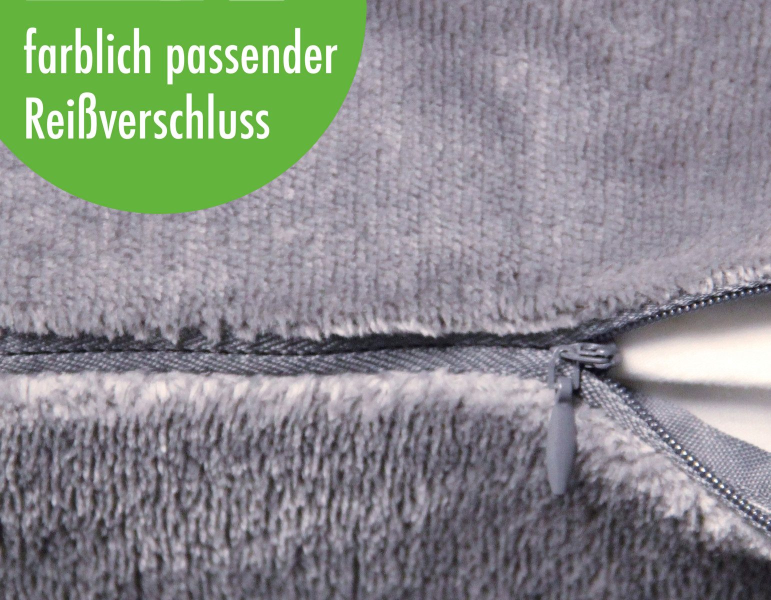 Heubergshop Kissenbezug, (1 Stück), Fleece 40x80cm Anthrazit flauschig Kiss günstig online kaufen