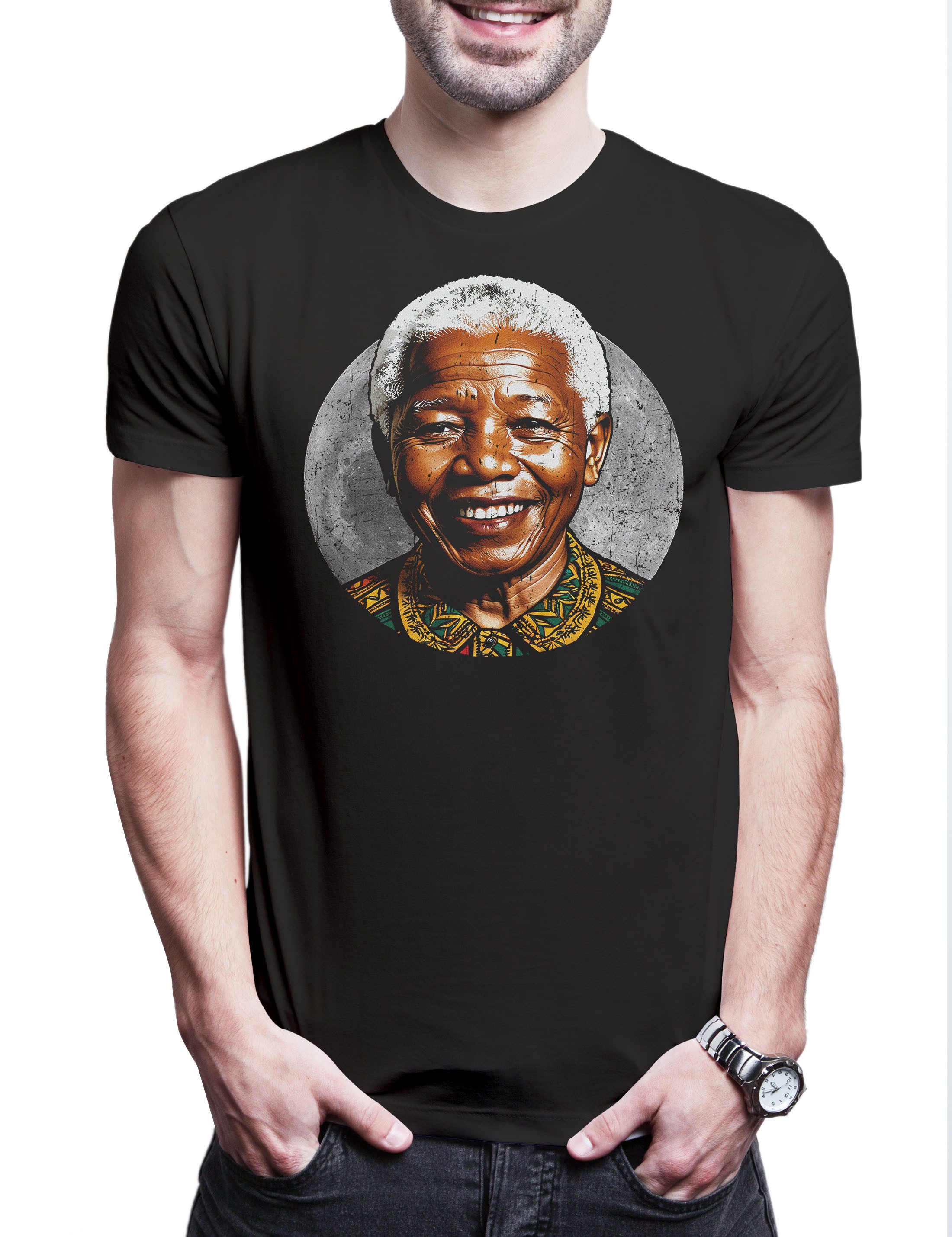 Print-Shirt Mandela Moon Herren T-Shirt Nelson Madiba Tata Mandela South African