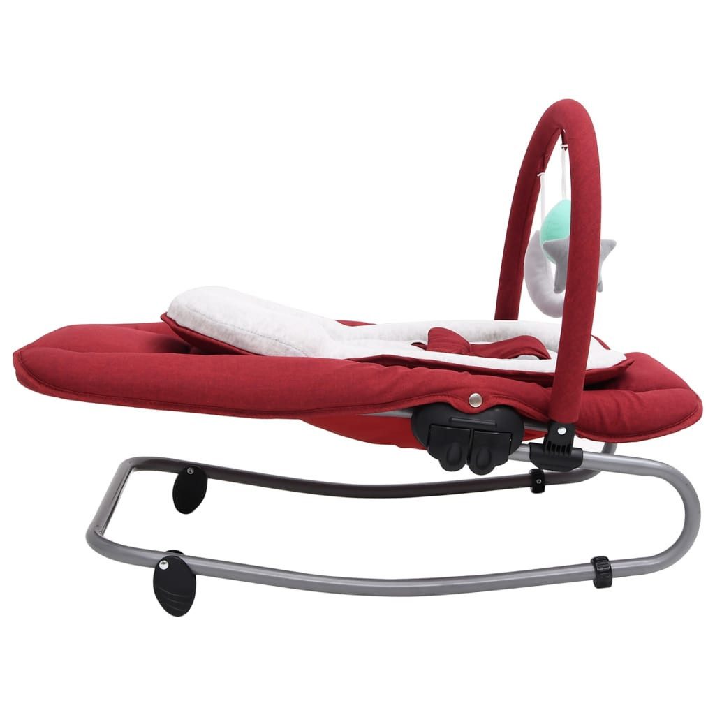 vidaXL Baby Bouncer Baby Bouncer Baby Seat Rocking Bouncer Swing Seat with Toy Arch Red Steel