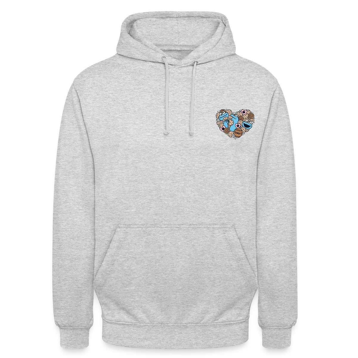 Spreadshirt Hoodie Sesamstraße Design Herz Mit Krümelmonster Unisex Hoodie (1-tlg)