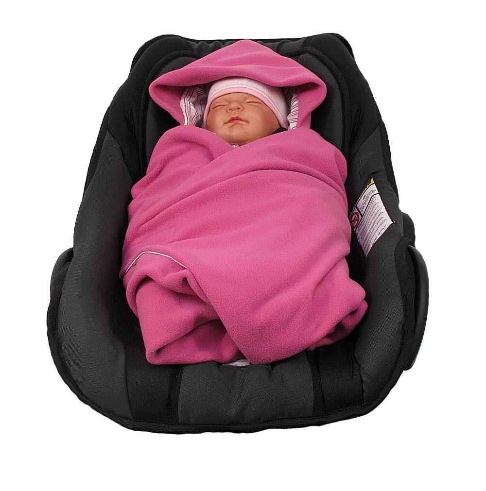 Babyschale Sommer, Fußsack für die HOBEA-Germany, 3 Punkt rosa/Streifen für Babyschalendecke Babyschale Einschlagdecke