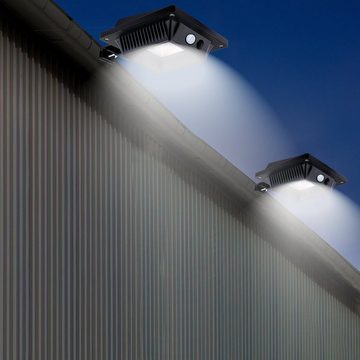 Coisini LED Dachrinnenleuchte 2Stück 25LEDs Dachrinnen Solarleuchten Wegeleuchte für Haus, Zaun