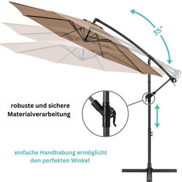 Wetterstein Ampelschirm Wetterstein® Sonnenschirm Ø 3m Ampelschirm Gartenschirm Balkon Alu