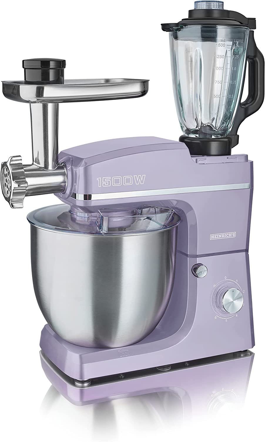 Heinrich´s Küchenmaschine, 1500 W, 10,00 l Schüssel, 6 Geschwindigkeiten, Multifunktional, XXXL