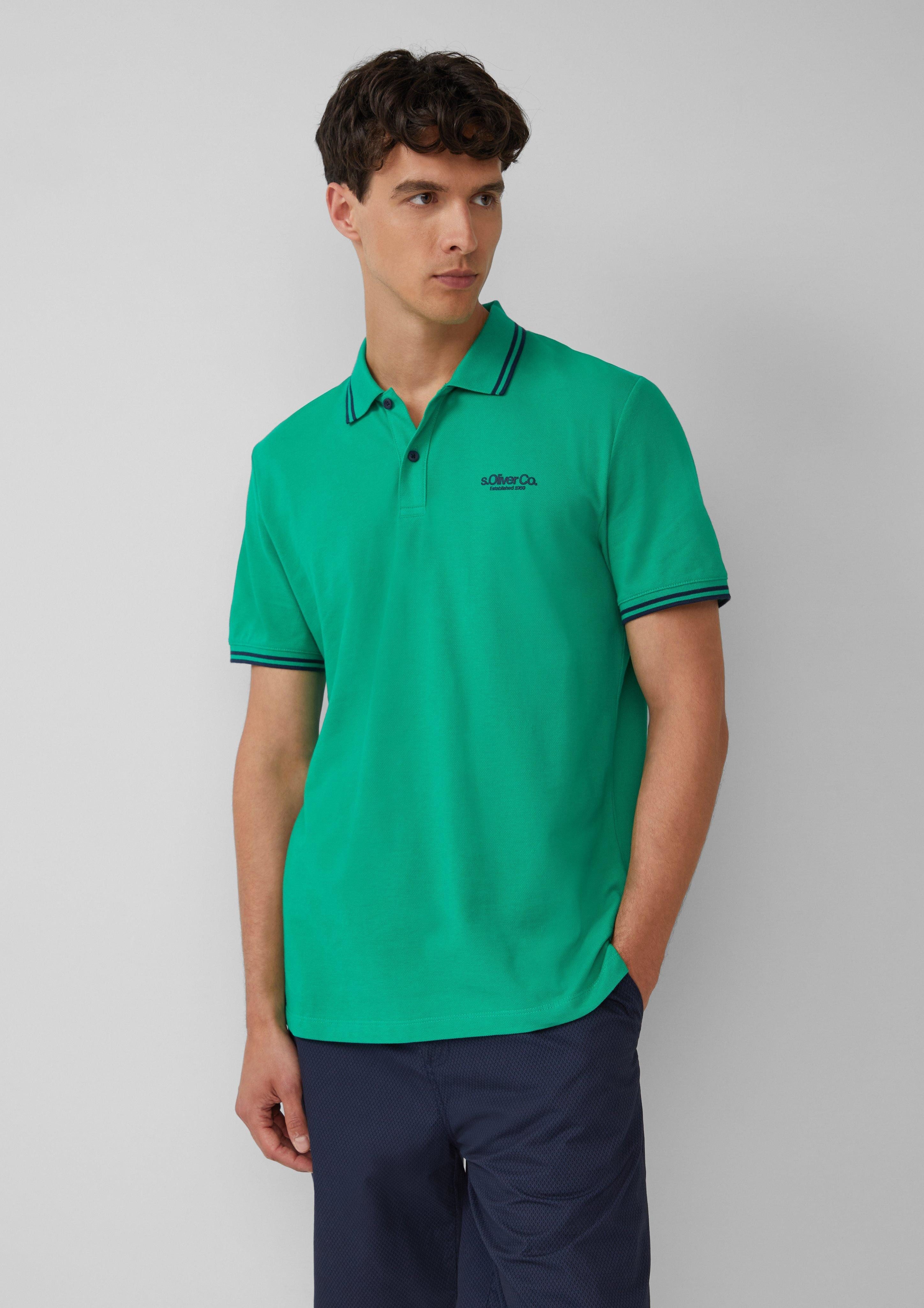 s.Oliver Kurzarmshirt Piqué-Poloshirt mit Kontrastdetails und günstig online kaufen