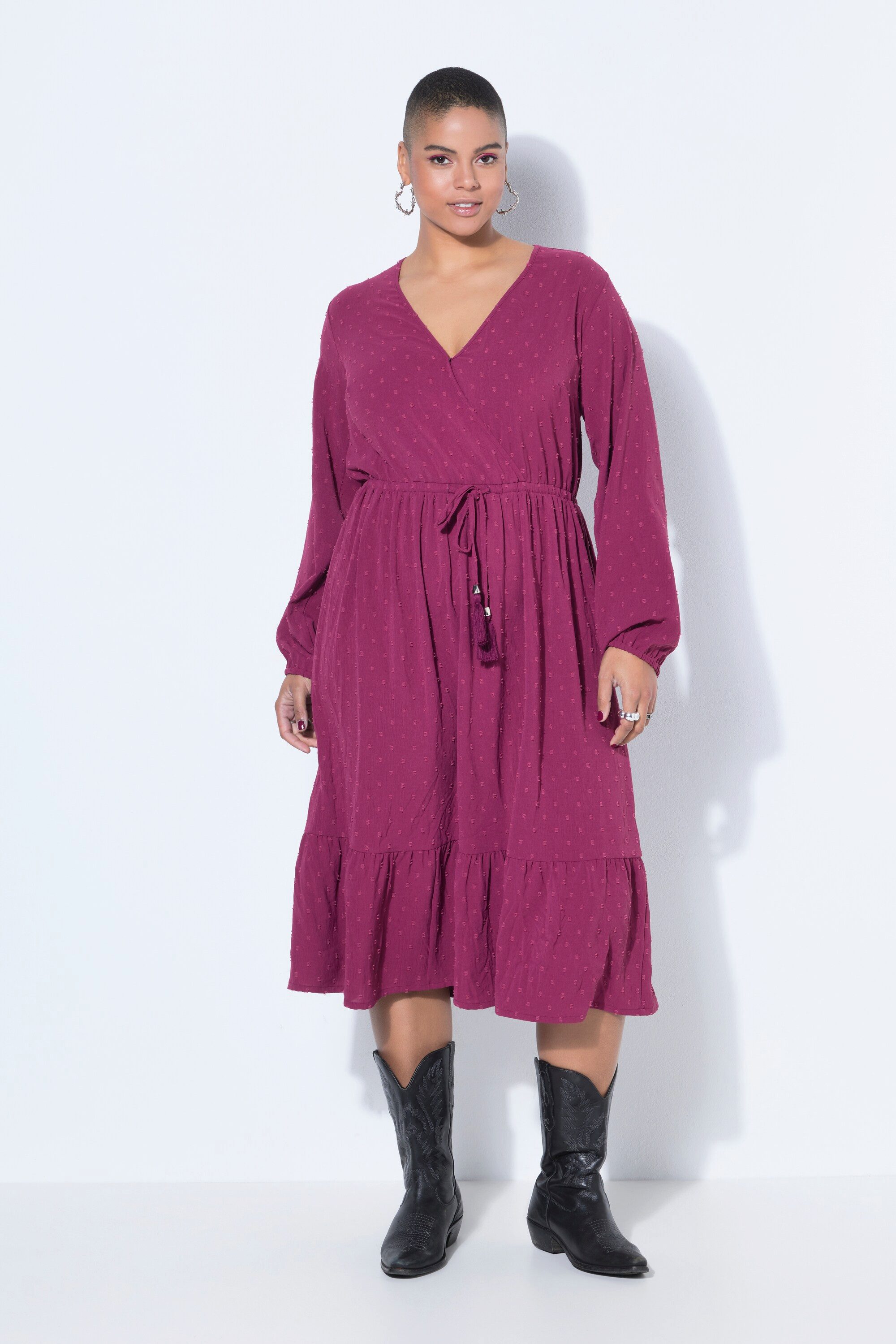 Maxikleid Maxikleid A-Linie Alloverprint Langarm