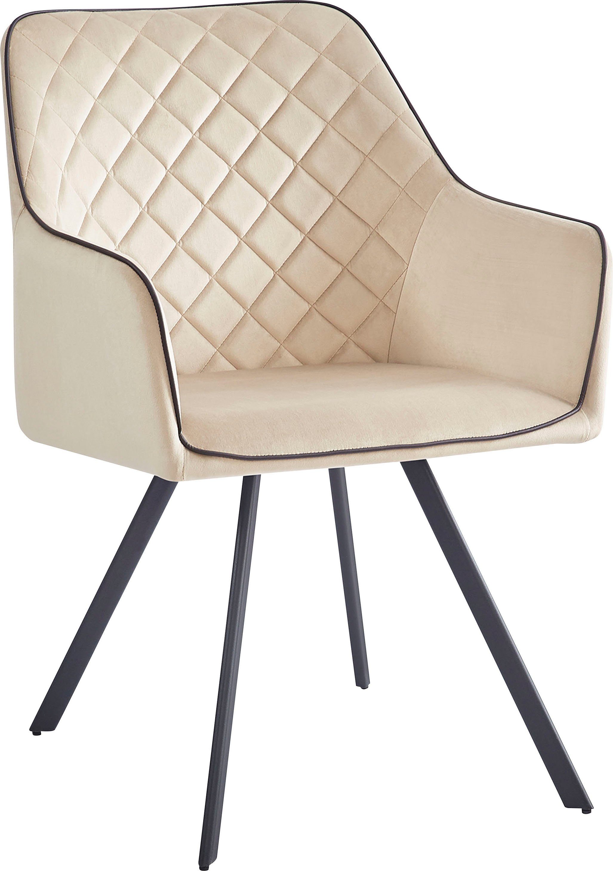 Kayoom Polsterstuhl Stuhl Amber 125, Toller Stuhl aus Samt, mit Beinen aus Eisen (1 St), Toller Stuhl aus Samt, Glamour in Ihr Zuhause, mit Beinen aus Eisen