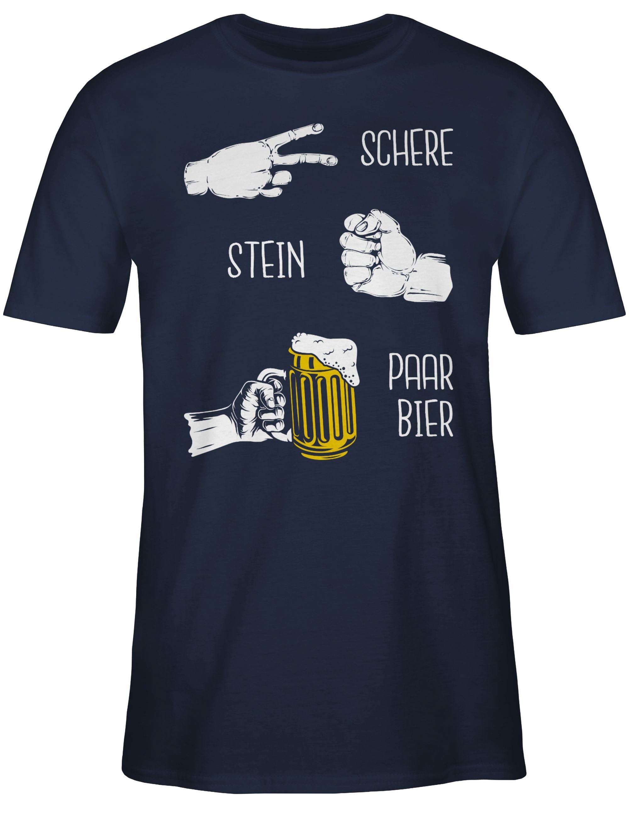 Blau - Shirtracer - Hopfen Bier 03 Herrentag Party Lustig Biergeschenke Schere Geschenk T-Shirt & Alkohol Stein Herren Navy -