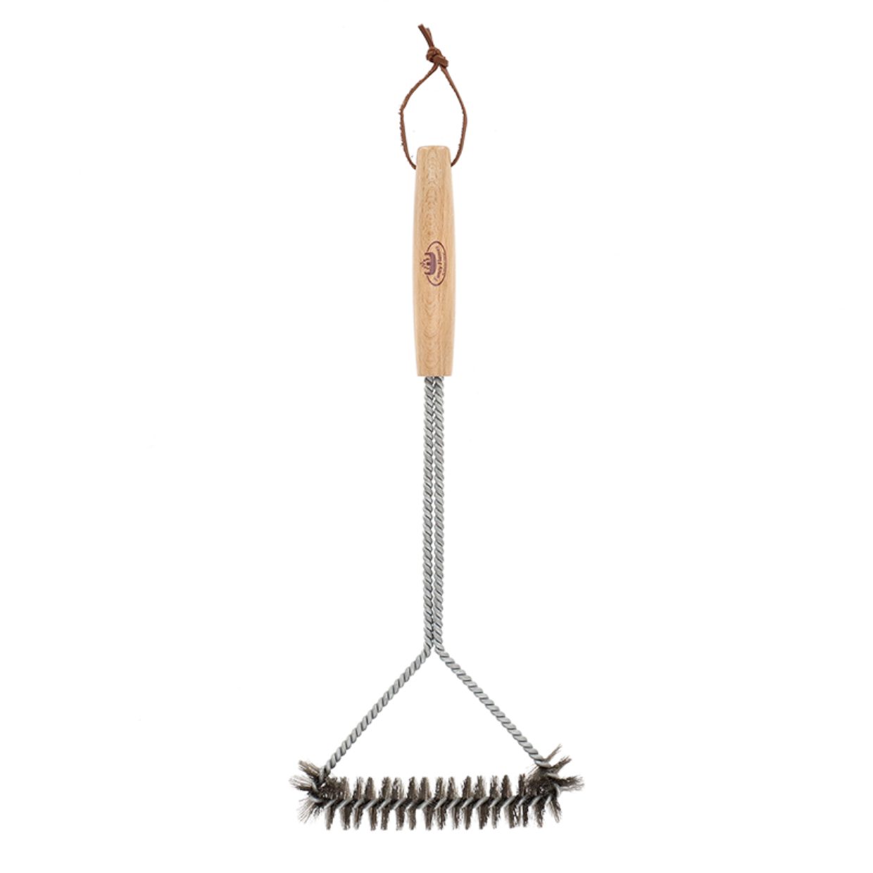 esschert design Grillguthalter Grill Bürste Reinigungsbürste Buchenholz Edelstahl Rost mit Griff, (1 x Grillbürste)