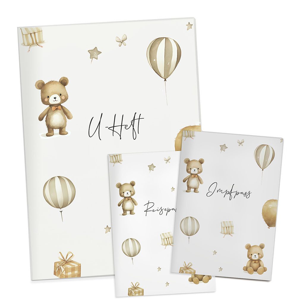 NORDEULE Mutterpass-Hülle U-Heft-, Impfpass- und Reisepasshülle, Schutzhülle mit Design-Einsatz, ideal als Geschenkidee zur Geburt für Eltern und Baby