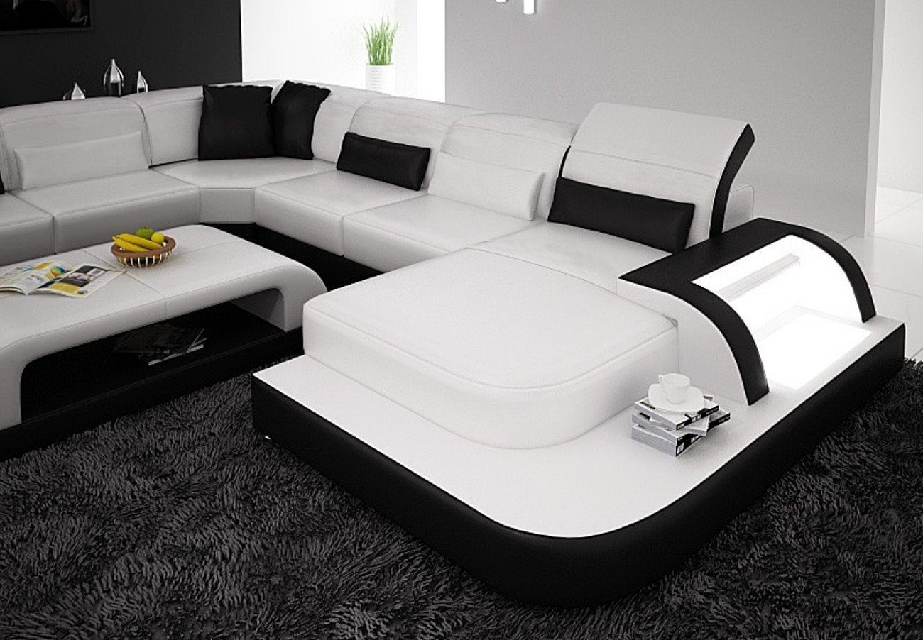 JVmoebel Ecksofa Wohnlandschaft U Form xxl Ecksofa Sofa Couch Polster Garnitur, Made in Europe Weiß | Ecksofas