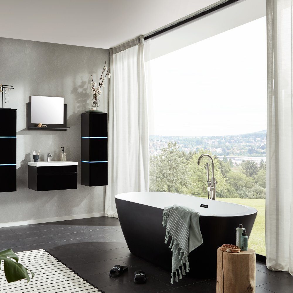 HOME DELUXE Badewanne Freistehende Badewanne CODO Black Editio…, I aus hochwertigem Sanitäracryl, freistehende Acrylwanne schwarz
