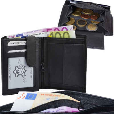 NO NAME Geldbörse Geldbörse Leder Kombibörse schwarz mit Reißverschluss Maße: ca. 12,0 c (1-tlg)