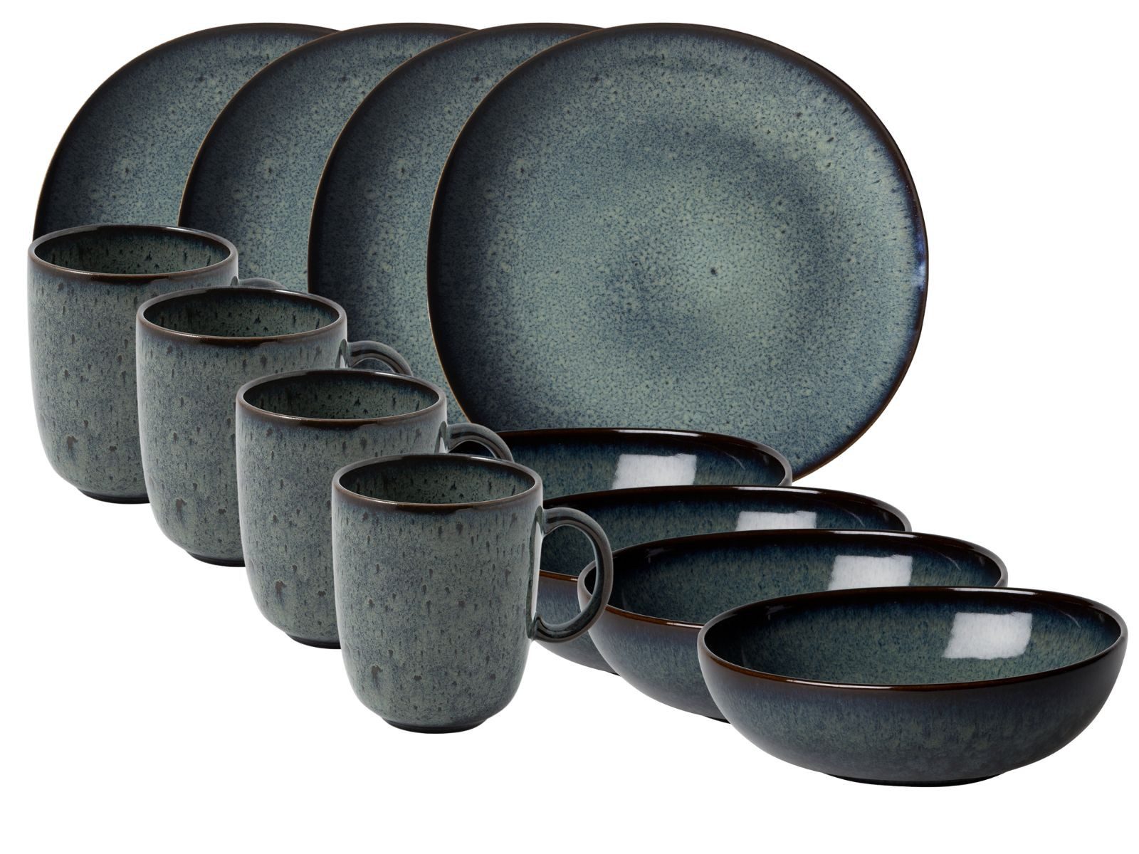 like. by Villeroy & Boch Frühstücks-Set Lave gris Frühstücksset 12tlg