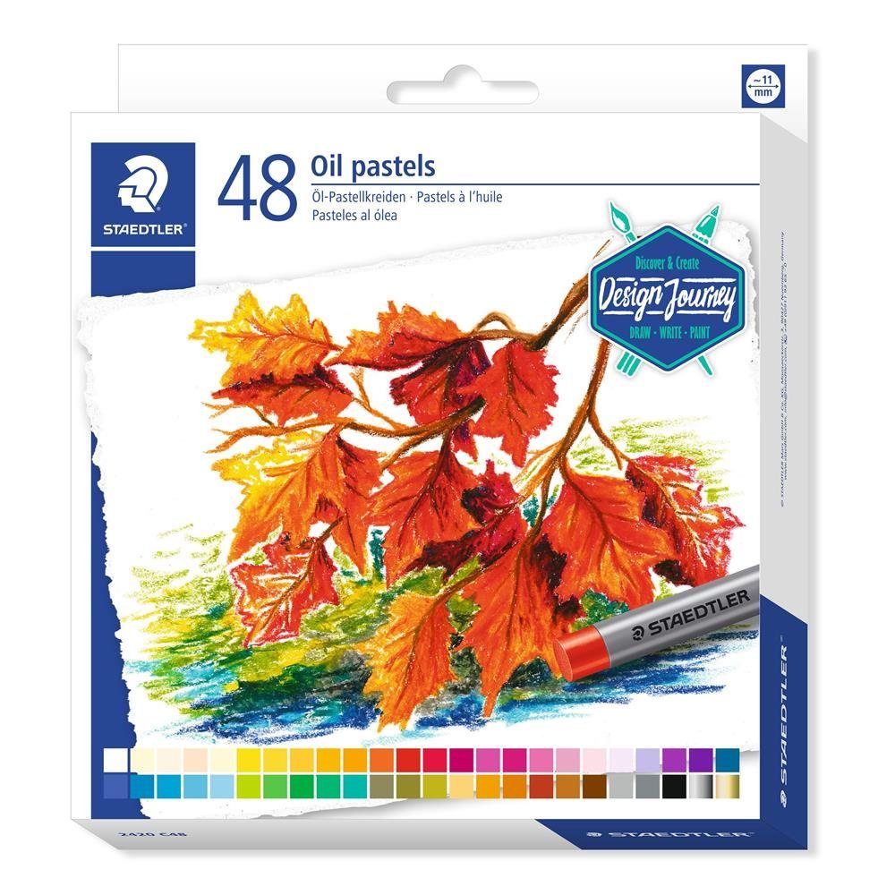 STAEDTLER Pastellkreide 2420 C48, Öl-Pastellkreide 48 Farben wasserfest Malkreide Zeichenkreide