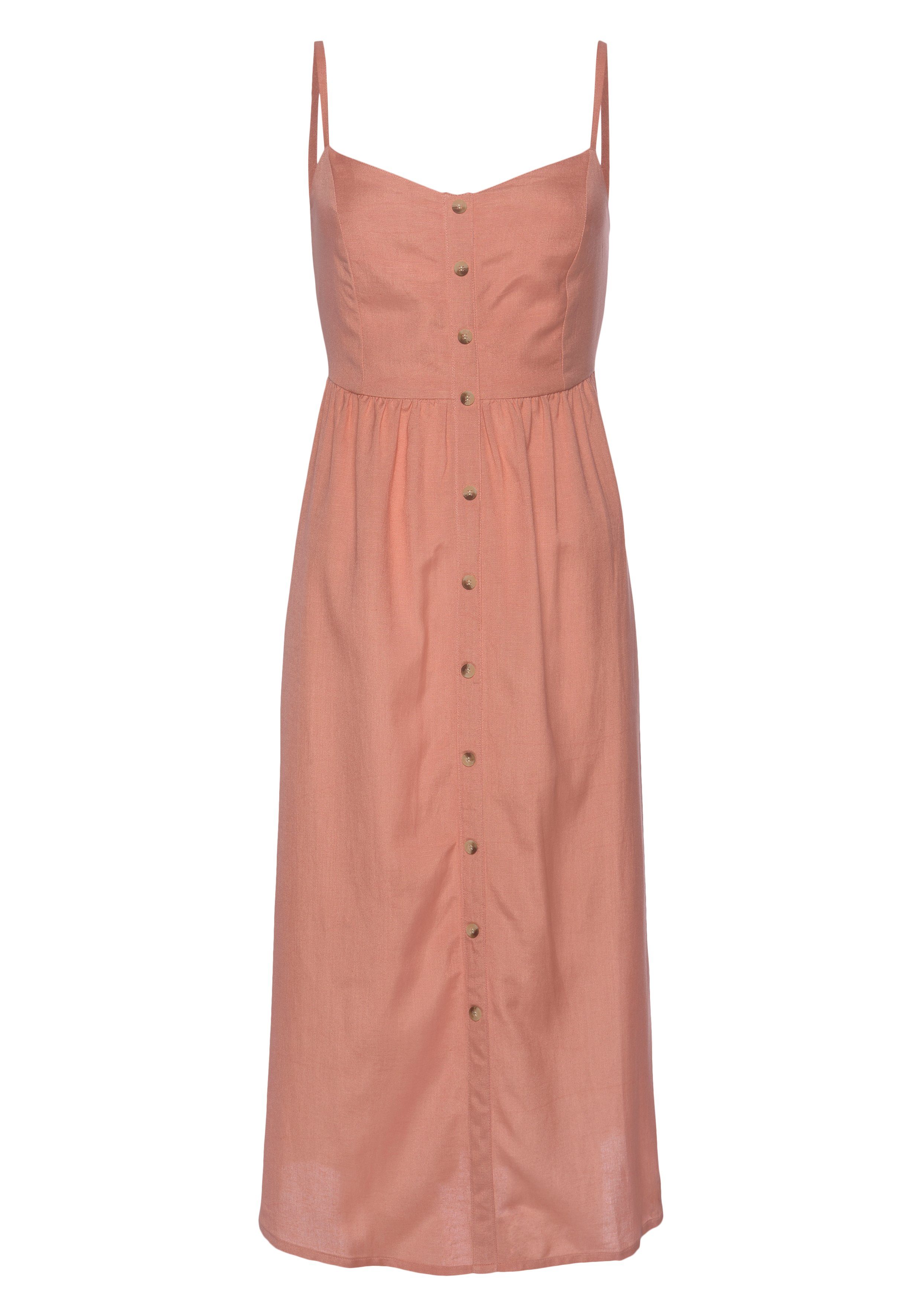 LASCANA Sommerkleid, aus Leinenmix mit Baumwolle, Midikleid, Strandkleid günstig online kaufen