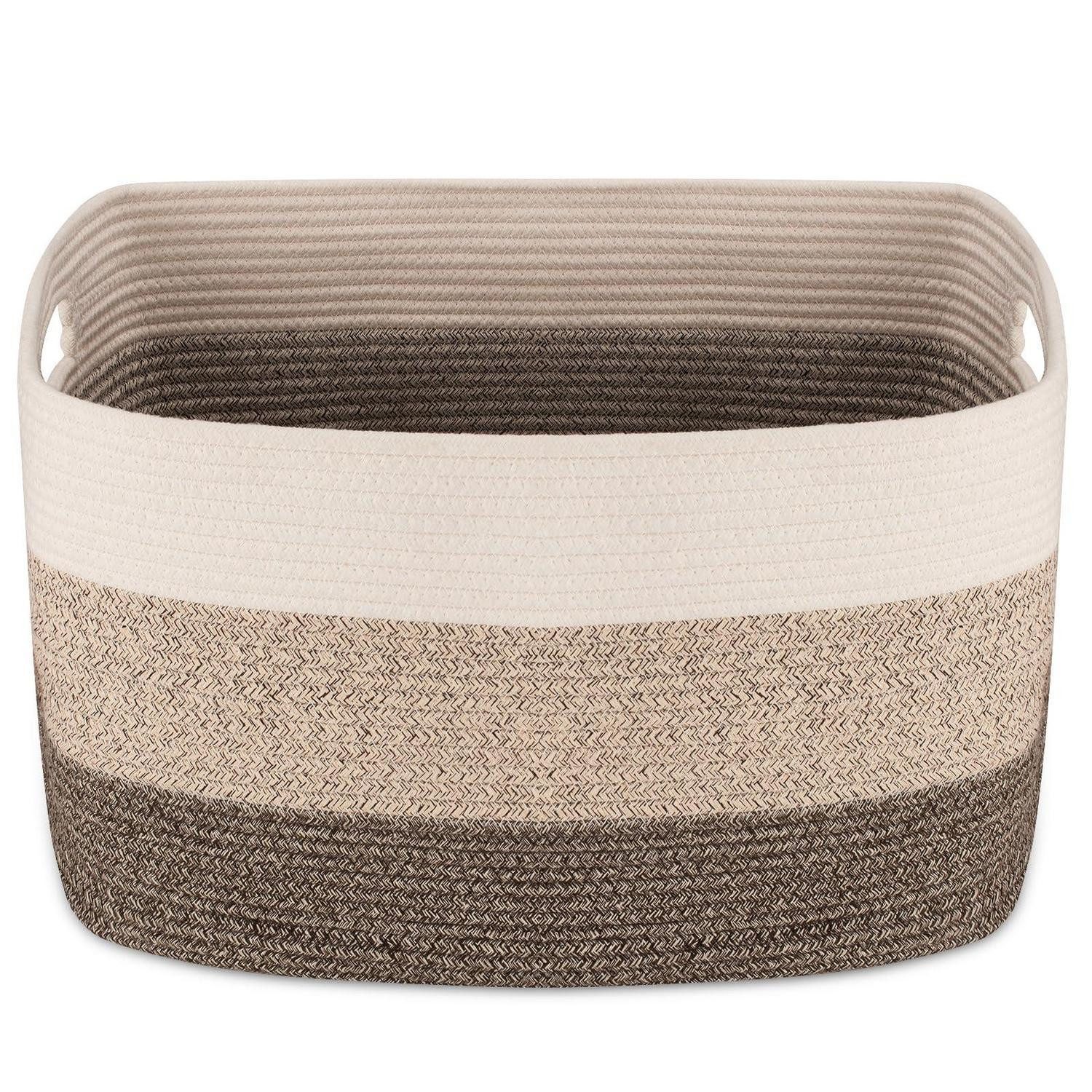 LuxusKollektion Wäschekorb Wäschekorb XXL Geflochten 72L Farbverlauf Gelb 56 X 43 X 30cm