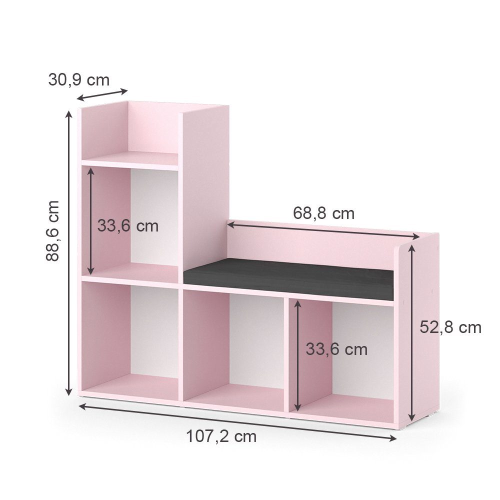 Vicco Sitzbank Luigi, Rosa, 107.2 x 88.6 cm ohne Faltboxen (1-St)