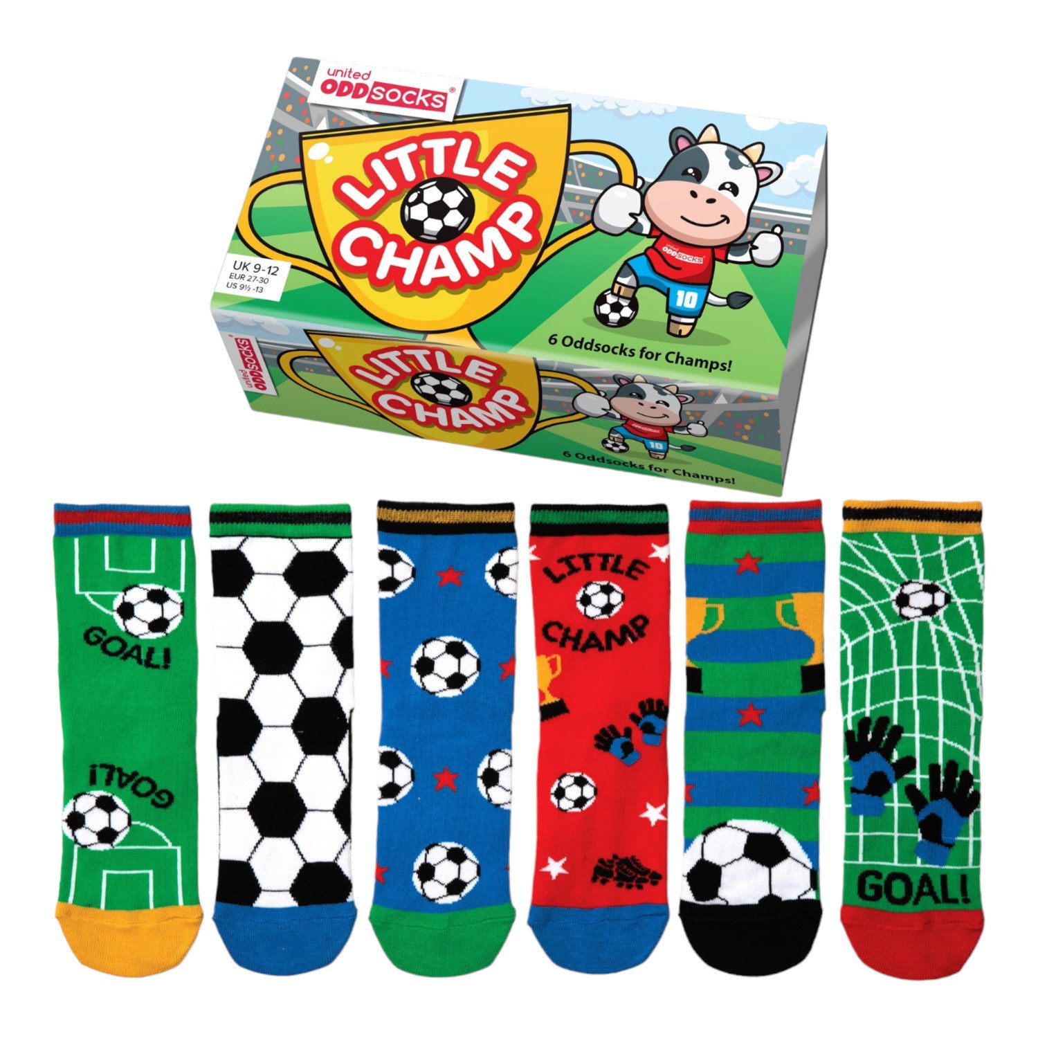 United Oddsocks Freizeitsocken Kleiner Champion Oddsocks Socken Fußballsocken in 27-30 im 6er-Set