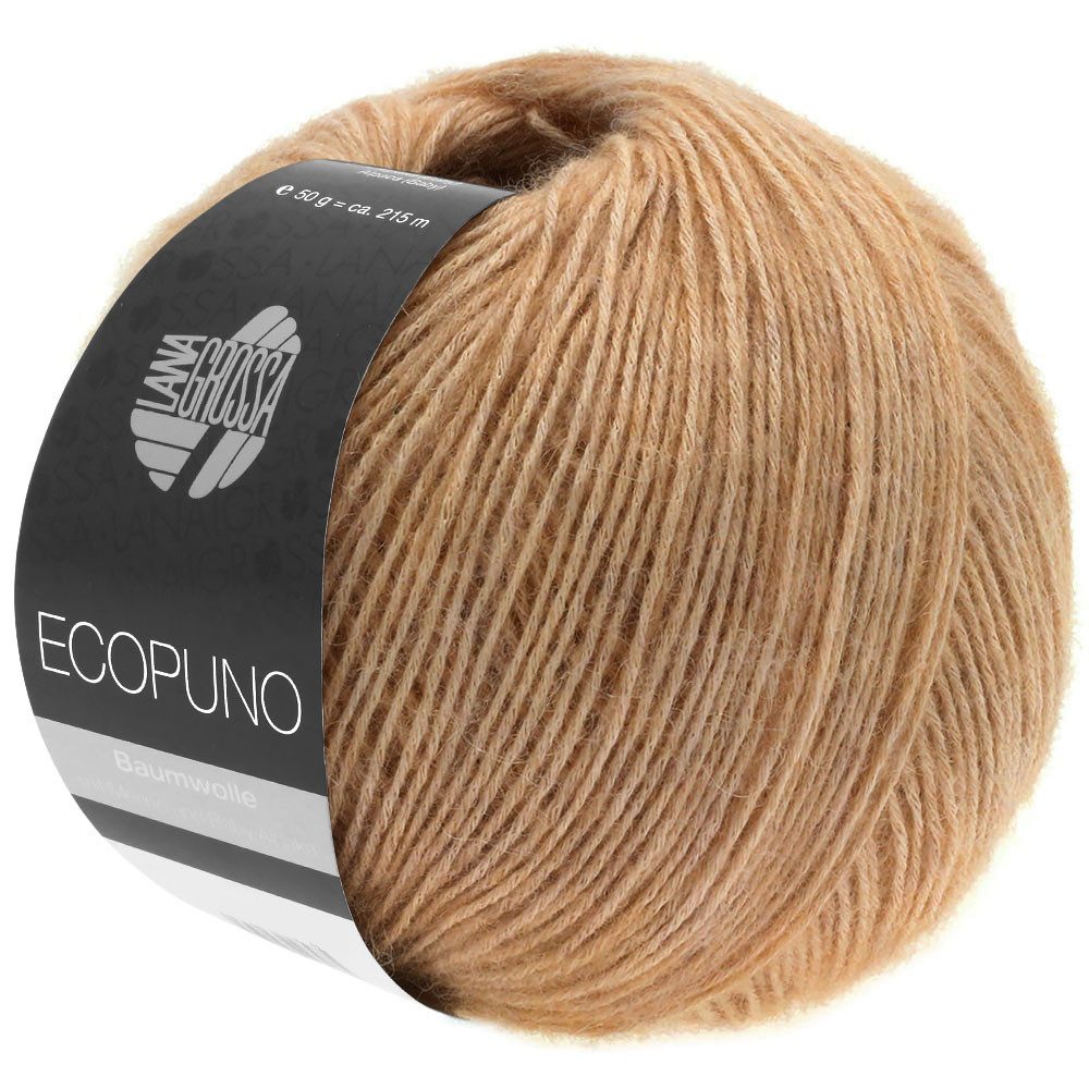 LANA GROSSA ECOPUNO Superweiches Netzgarn aus Baumwolle Häkelwolle, 215 m (72 % Baumwolle kombiniert mit Merino und feinem Alpaka, Superweiches Netzgarn aus Baumwolle, Merino & Alpaka), 50 g