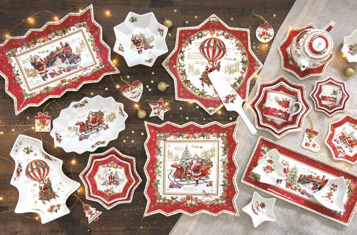 EasyLife Tasse Christmas Memories, Porzellan, Spülmaschinengeeignet, Weiß, Weihnachtsmann, H: 8cm