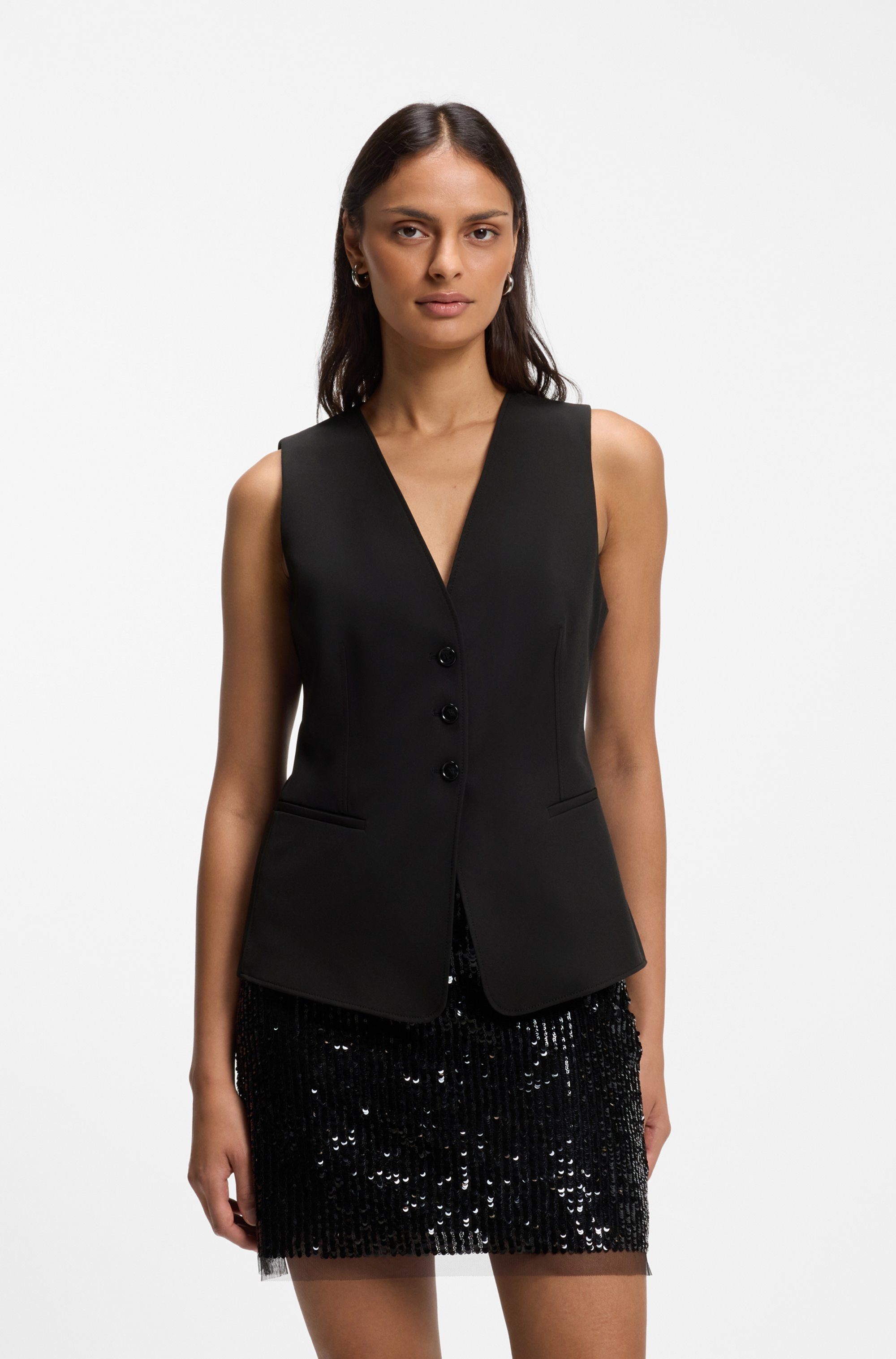 BOSS ORANGE Anzugweste Javesta Premium Damenmode in elastischer Crêpe-Qualität, Slim Fit
