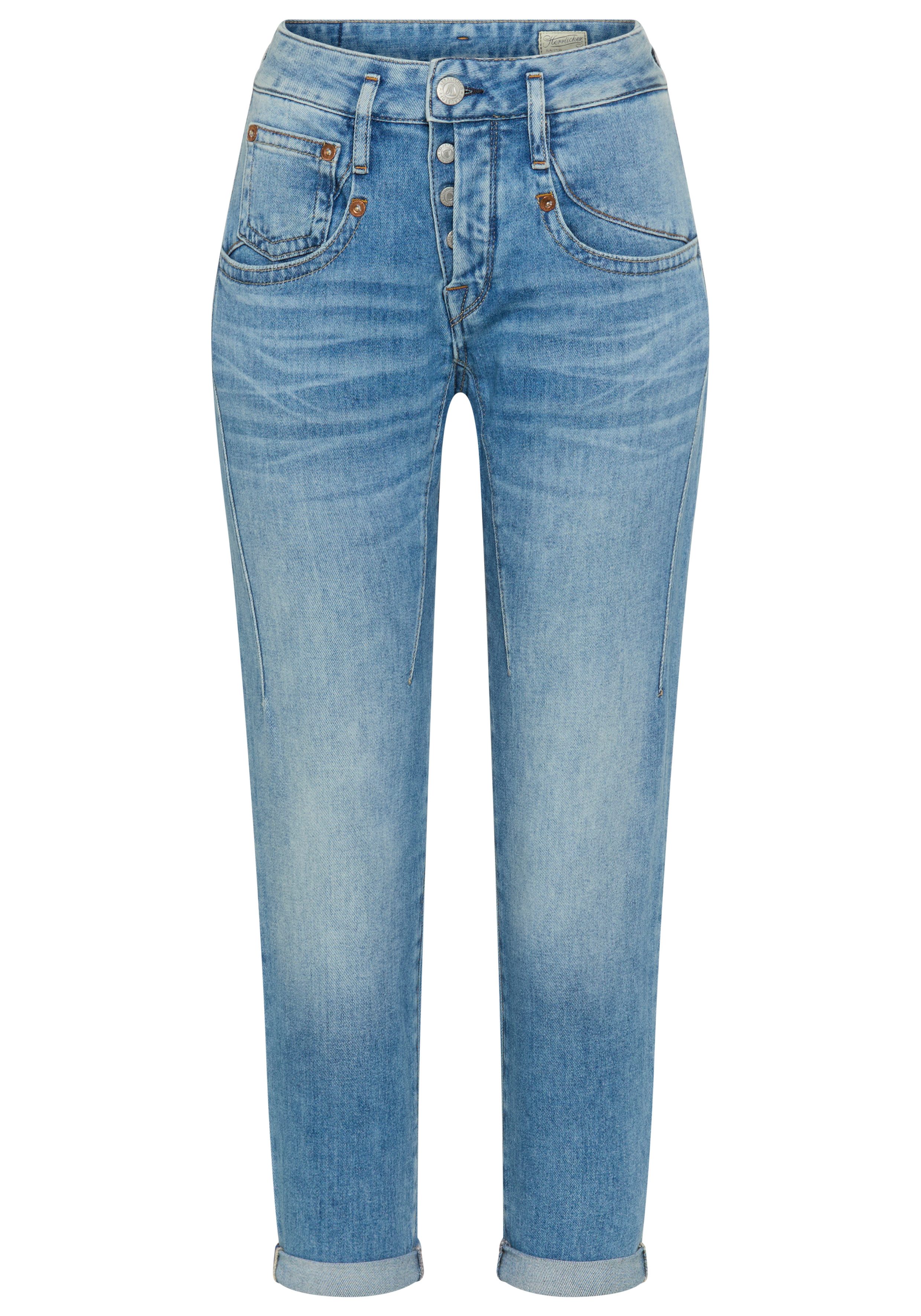 Herrlicher Boyfriend-Jeans Shyra Cropped Denim Stretch mit Abnähern, Umschlagsaum – Bild 4 von 5