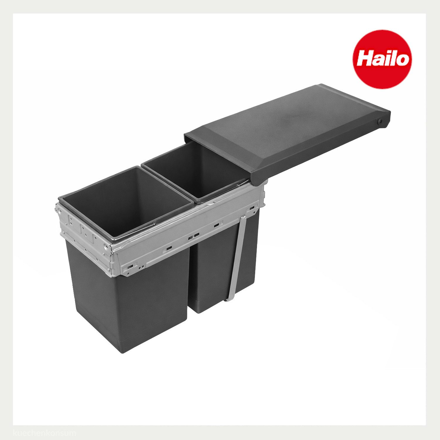 Hailo Einbaumülleimer Hailo Abfallsammler 3663101 TA Inset Tandem 2x 15 Liter, Hailo Abfallsammler 3663101 TA Inset Tandem 2x 15 Liter