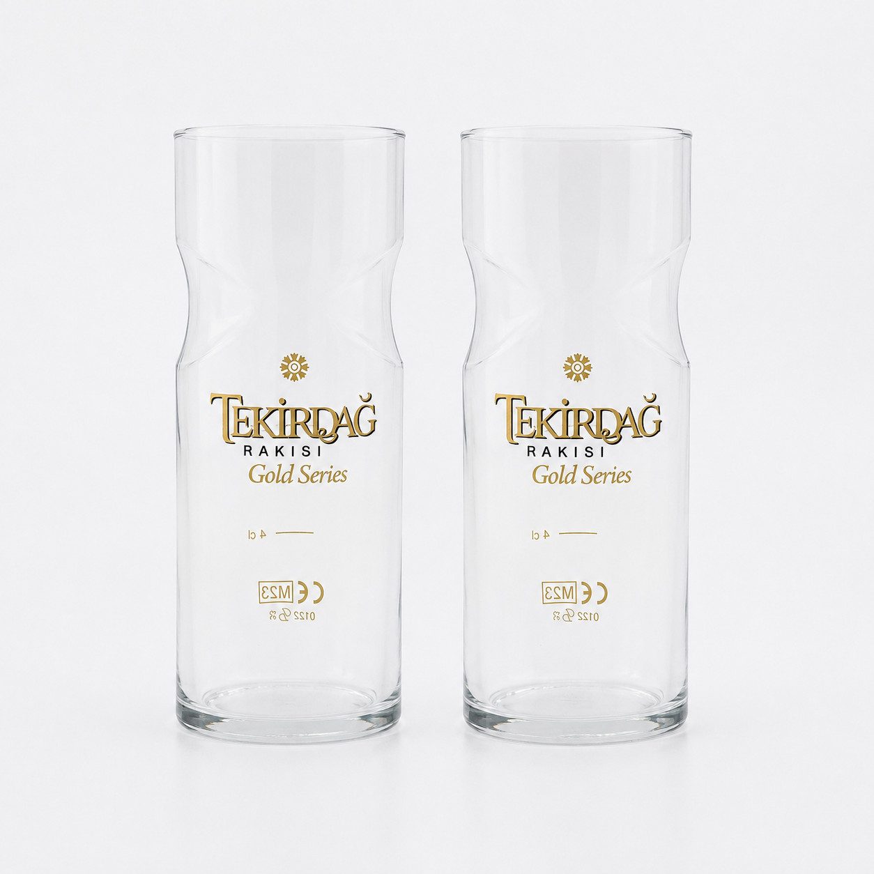 Mixcompany Glas Tekirdag Rakisi Gold Series Glas 2er Set - Original Raki Gläser, 2-tlg.