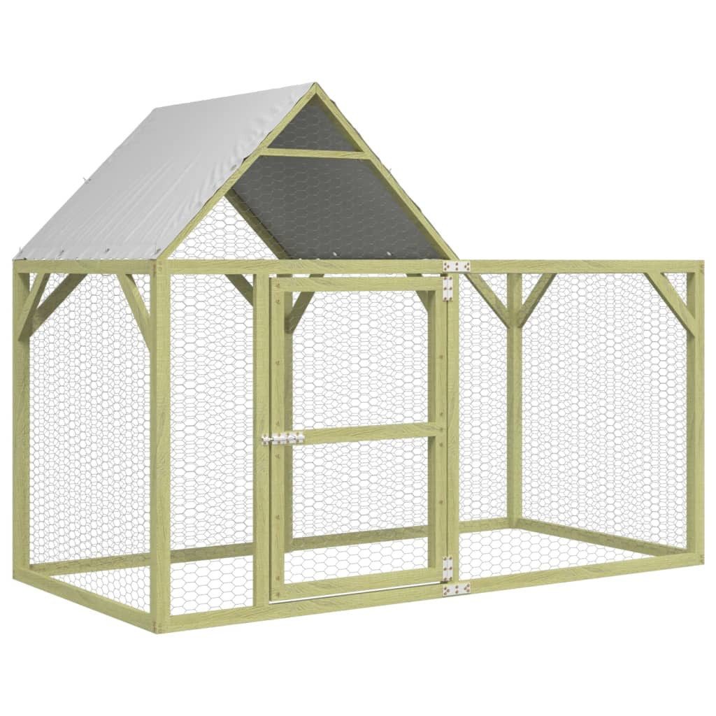 furnicato Hühnerstall Hühnerkäfig aus massivem Kiefernholz grün, 200x100x150 cm, Wetterfestes Hühnerhaus mit abschließbarer Tür und robustem Draht – Bild 2 von 5