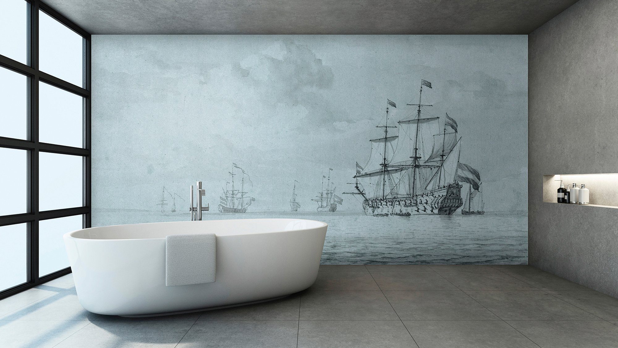 living walls Fototapete Walls by Patel On The Sea, glatt, Fototapete Meer on the sea 5,00 m x 2,70 m 200g Vlies Premium Tapete