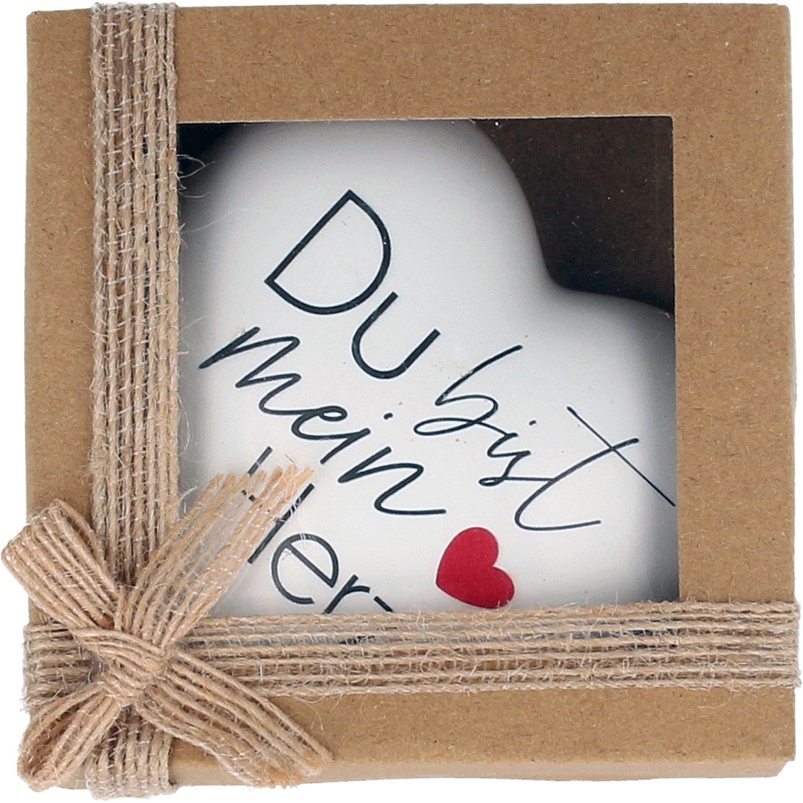NOOR LIVING Dekoobjekt Deko Herz mit Spruch (Kleines Dankeschön, Herz Deko weiß), Kleines Geschenk Geburtstag, Valentinstag, Muttertag