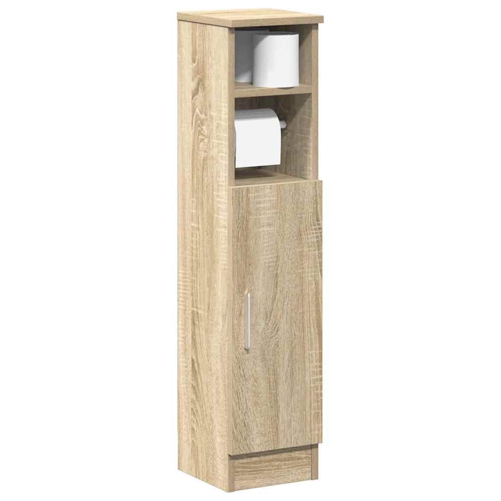 vidaXL Badezimmer-Set Badezimmerschrank mit Rollenhalter Sonoma-Eiche 20,5x22x90 cm, (1-St) – Bild 2 von 5
