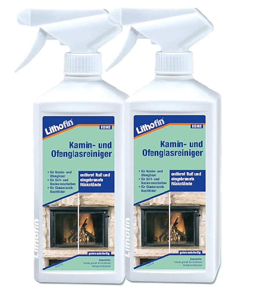 Lithofin Lithofin Kamin- & Ofenglasreiniger 2 x 500 ml Scheibenreiniger