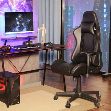 Happy Home Gaming Chair Gaming Stuhl,Bequemer Computerstuhl Lift Drehstuhl Schwarz