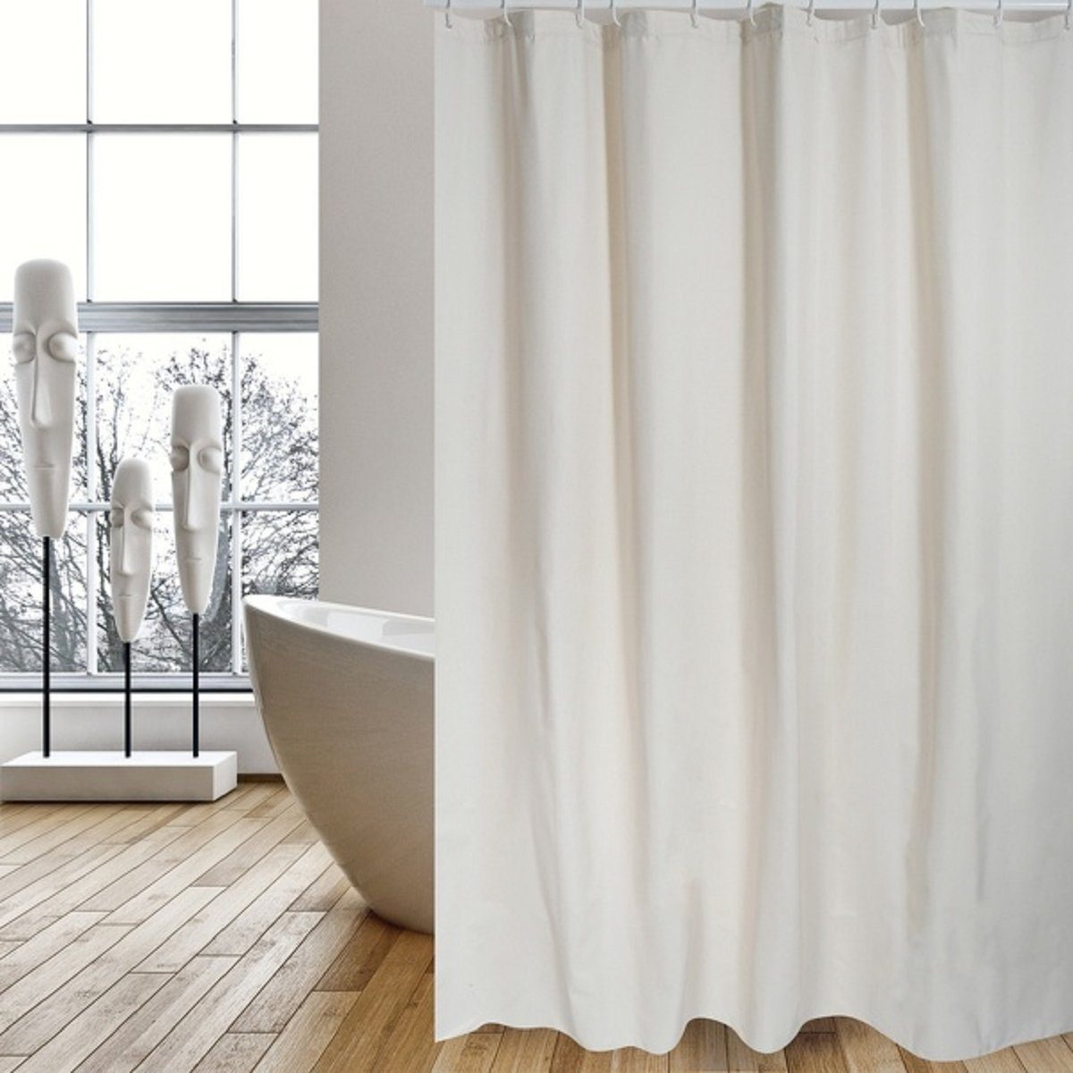 MSV Duschvorhang NATUREL, Anti-Schimmel Textil-Duschvorhang, schwere günstig online kaufen