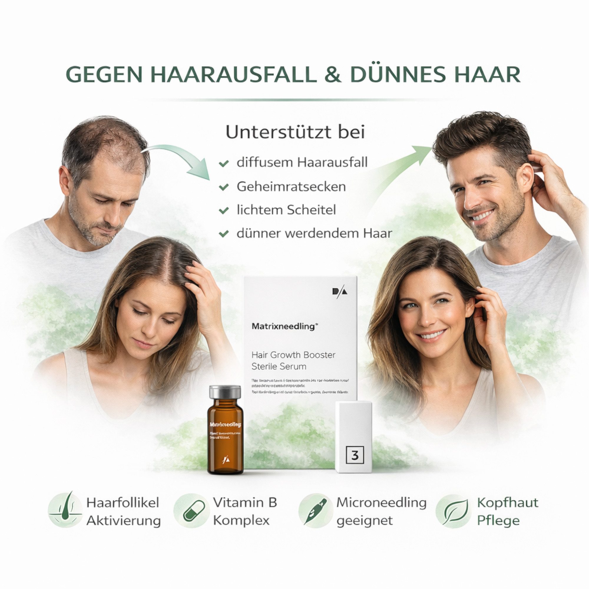 Matrixneedling™ Kopfhaut-Pflegeserum Matrixneedling™ Booster – Biotin – Dermapen, Dermastamp & Mesotherapie