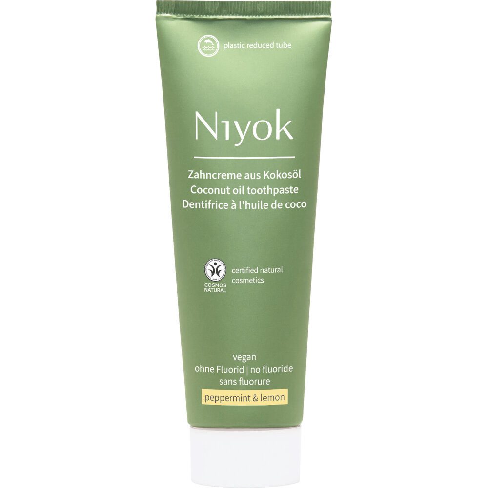 Niyok Zahnpasta Zahncreme Pfefferminze Zitrone ohne Fluorid, 75 ml