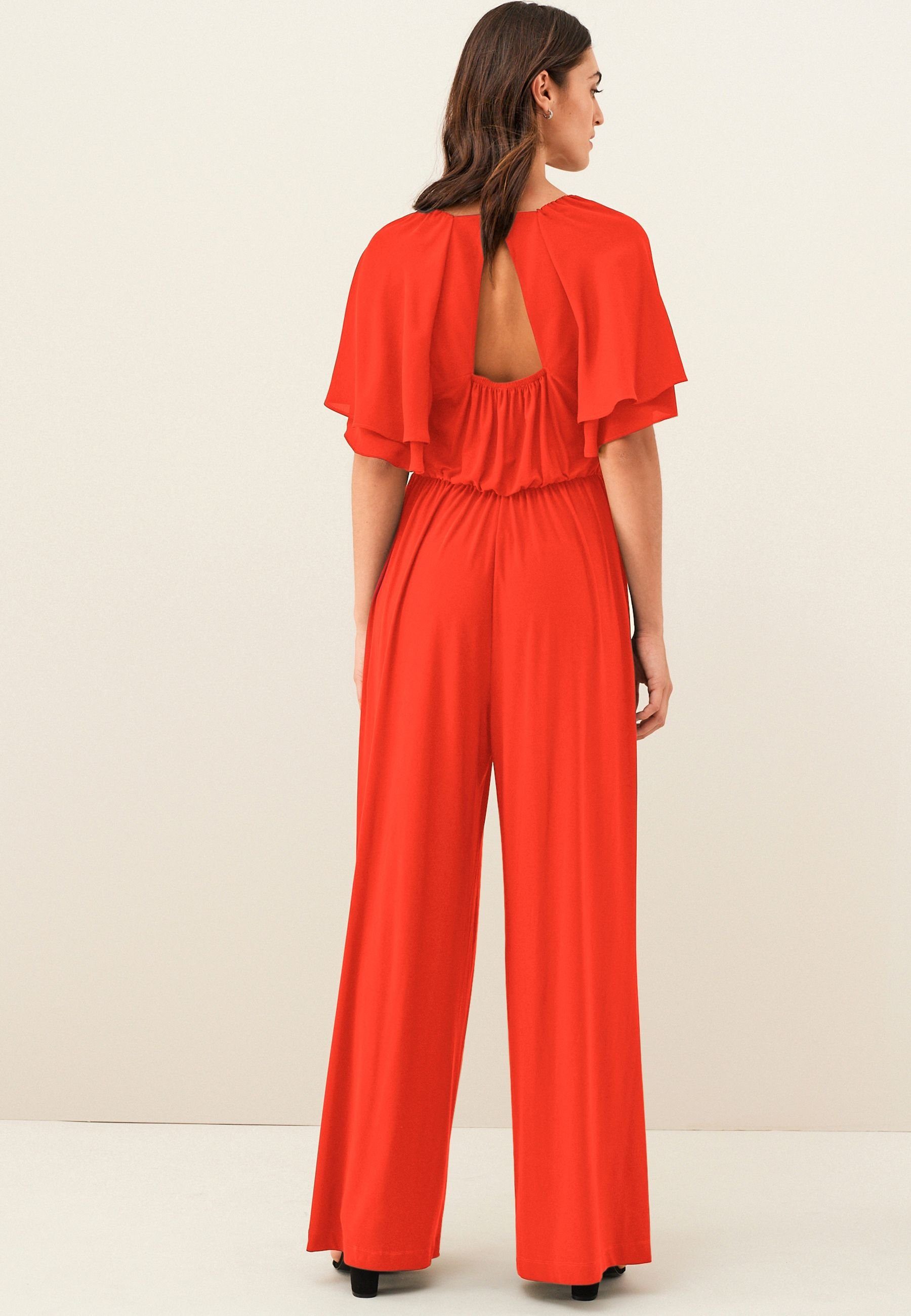 Next Jumpsuit Jumpsuit mit V-Ausschnitt und Trompetenärmeln (1-tlg)