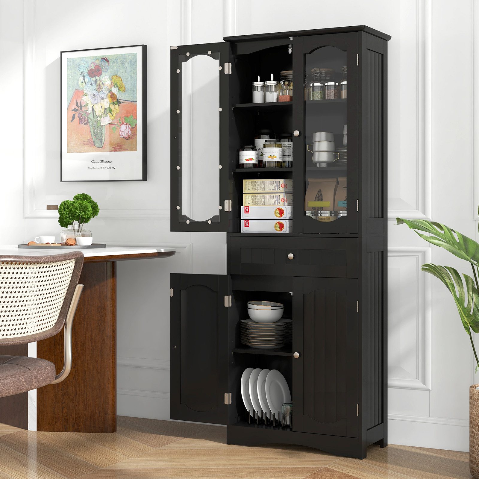 COSTWAY Hochschrank Bad, Vorratsschrank mit verstellbarem günstig online kaufen