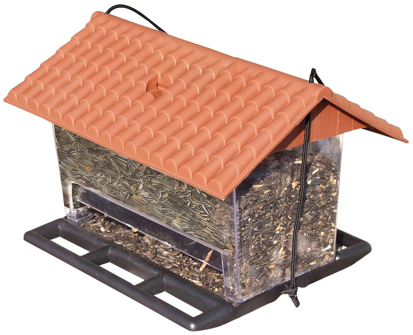 Windhager Vogelhaus Ranch, Vogelfutterhaus für Wildvogelarten, Futterstation inkl. Aufhängung, Füllmenge ca. 4,75 L, 31 x 22 x 20cm