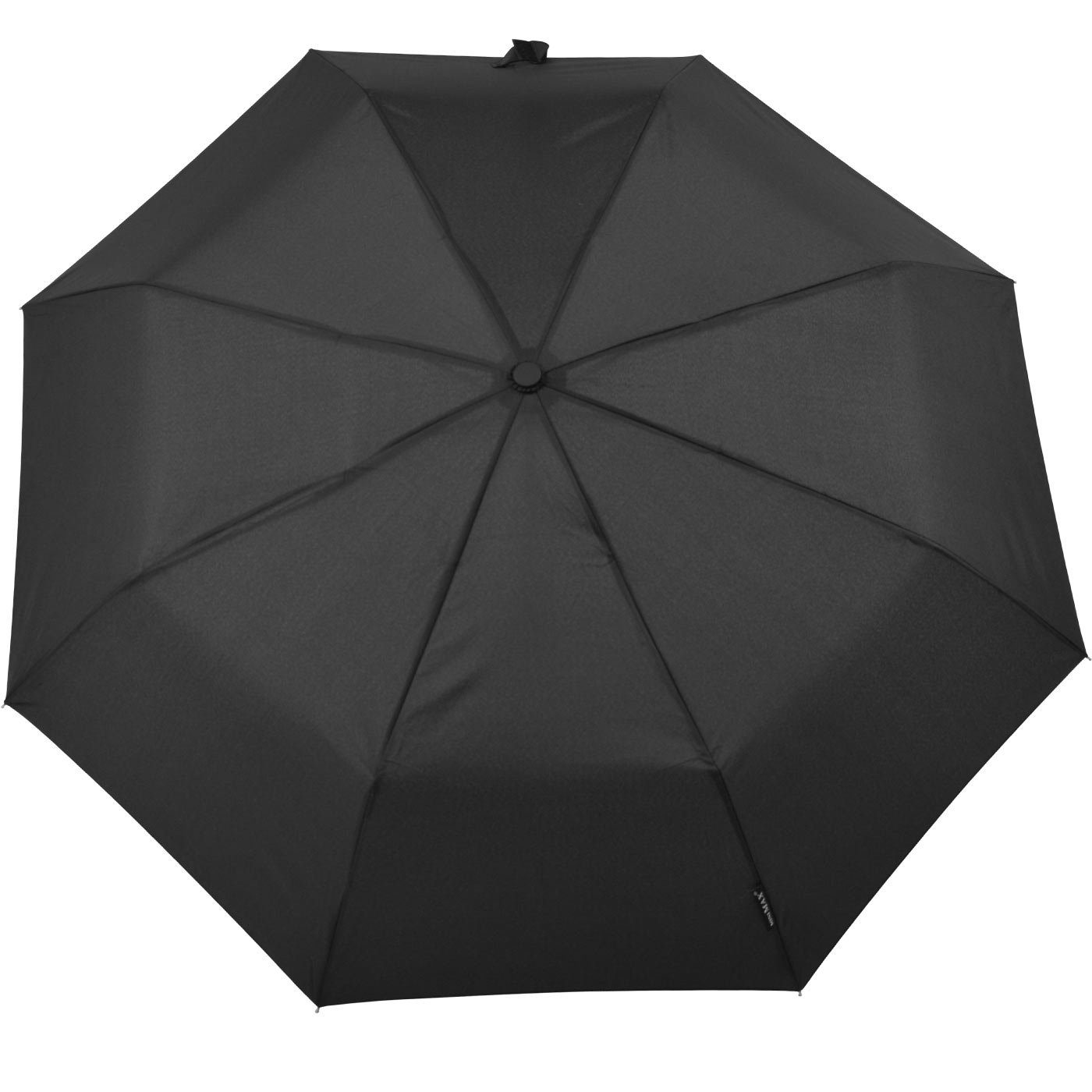 miniMAX® Taschenregenschirm recyceltem Öko Impliva Handöffner, Regenschirm leicht ECO besteht aus Stoff PET schwarz