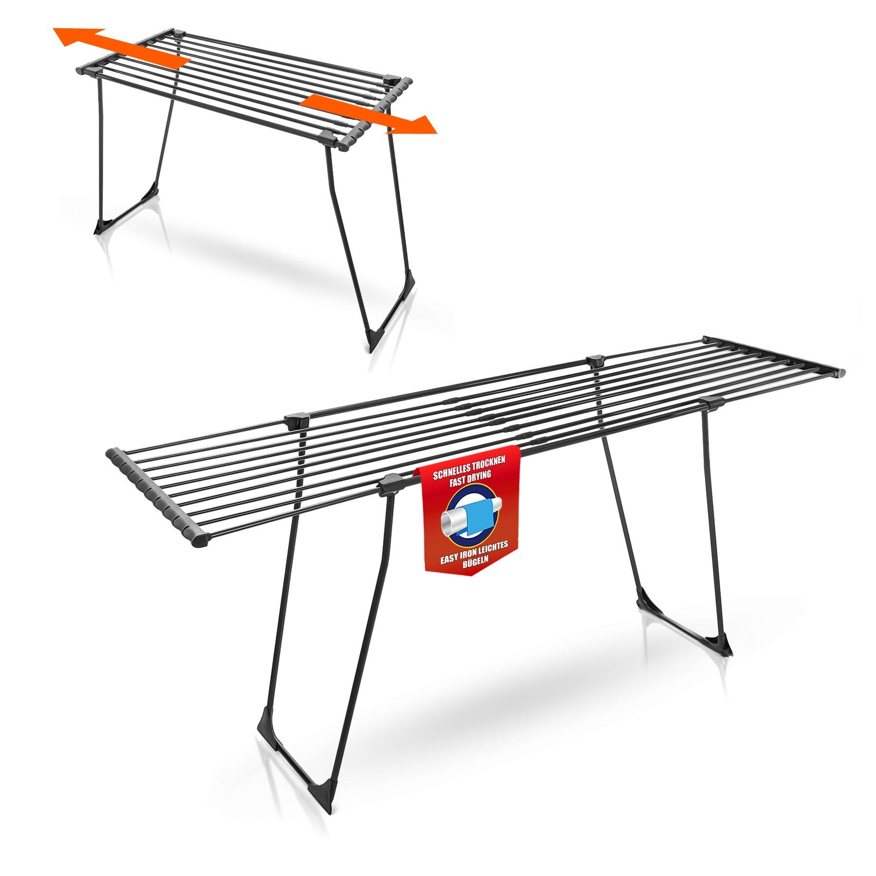 BigDean Wäscheständer Teleskop Bettwäsche Wäscheständer schwarz mit Rollen günstig online kaufen