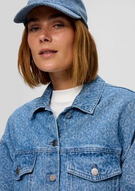 s.Oliver Funktionsjacke Jeansjacke mit Logo-Muster Waschung
