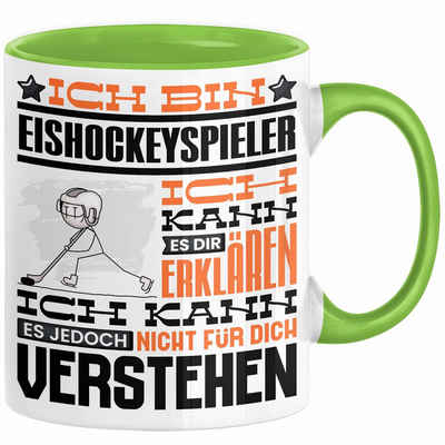 Trendation Tasse Eishockeyspieler Geschenk Kaffee-Tasse Geschenkidee für Eishockeyspiel